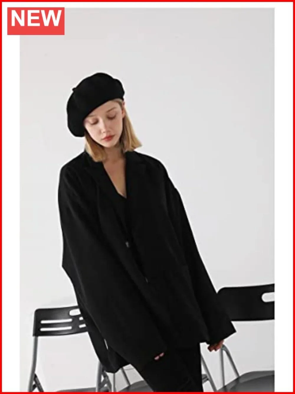 French Wool Blend Beret Hat - Stretchable Classic Beanie Winter Cap One Size